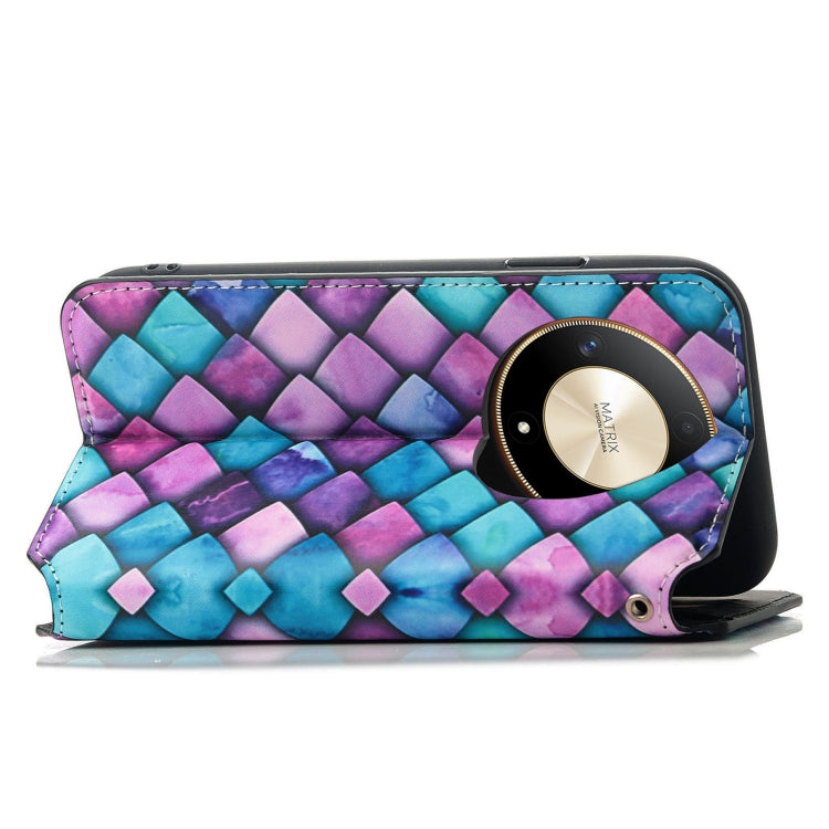 For Honor X9b CaseNeo Colorful Magnetic Leather Phone Case(Purple Scales)