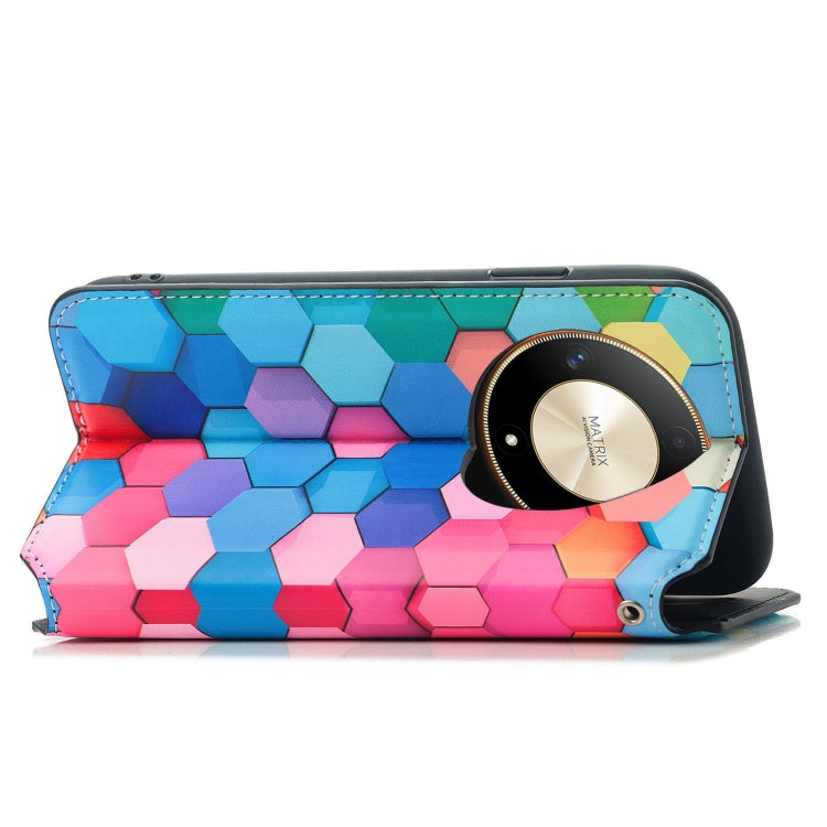 For Honor X9b CaseNeo Colorful Magnetic Leather Phone Case(Colorful Cube)