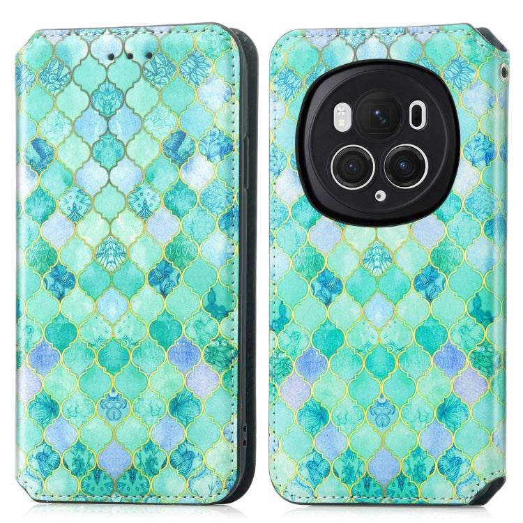 For Honor Magic6 Pro CaseNeo Colorful Magnetic Leather Phone Case(Emeralds)