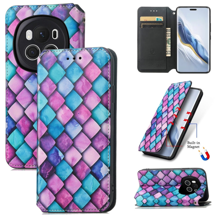 For Honor Magic6 Pro CaseNeo Colorful Magnetic Leather Phone Case(Purple Scales)