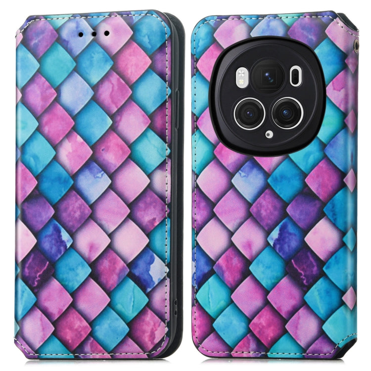 For Honor Magic6 Pro CaseNeo Colorful Magnetic Leather Phone Case(Purple Scales)