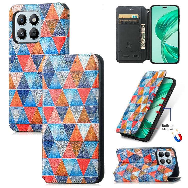 For Honor X8b CaseNeo Colorful Magnetic Leather Phone Case(Rhombus Mandala)