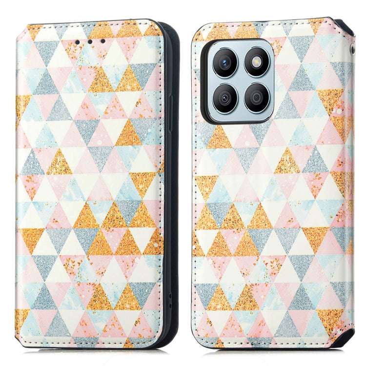 For Honor X8b CaseNeo Colorful Magnetic Leather Phone Case(Rhombus)