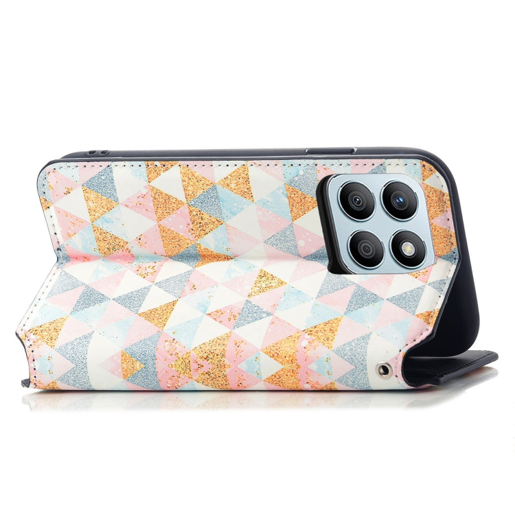 For Honor X8b CaseNeo Colorful Magnetic Leather Phone Case(Rhombus)