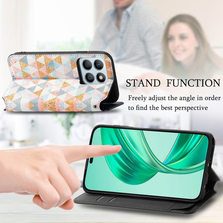 For Honor X8b CaseNeo Colorful Magnetic Leather Phone Case(Rhombus)