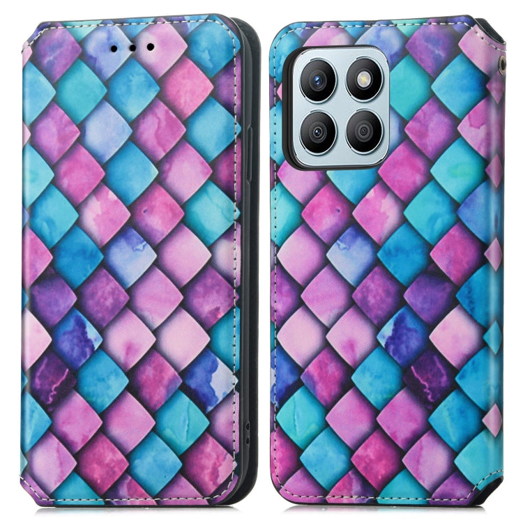 For Honor X8b CaseNeo Colorful Magnetic Leather Phone Case(Purple Scales)