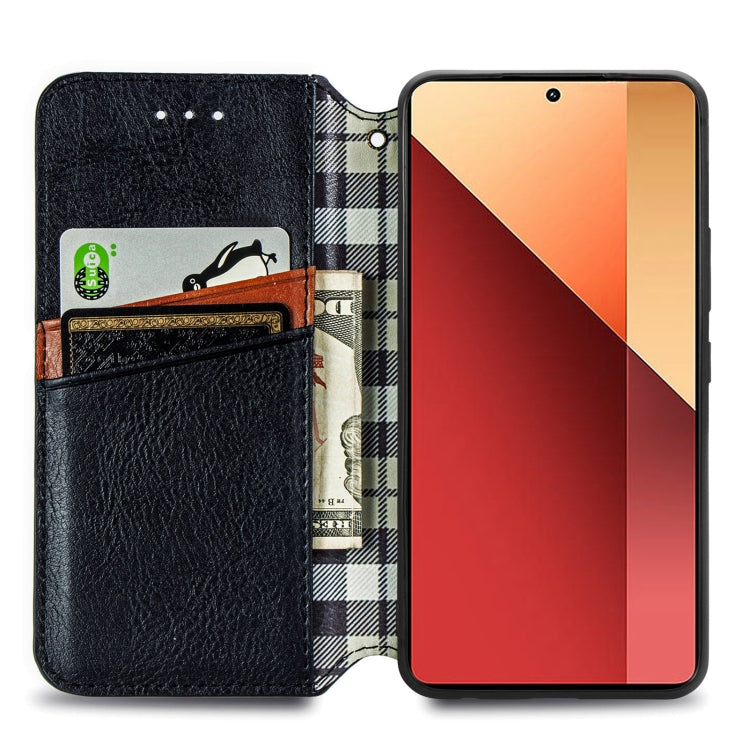 For Honor X9b Cubic Grid Pressed Magnetic Leather Phone Case(Black)