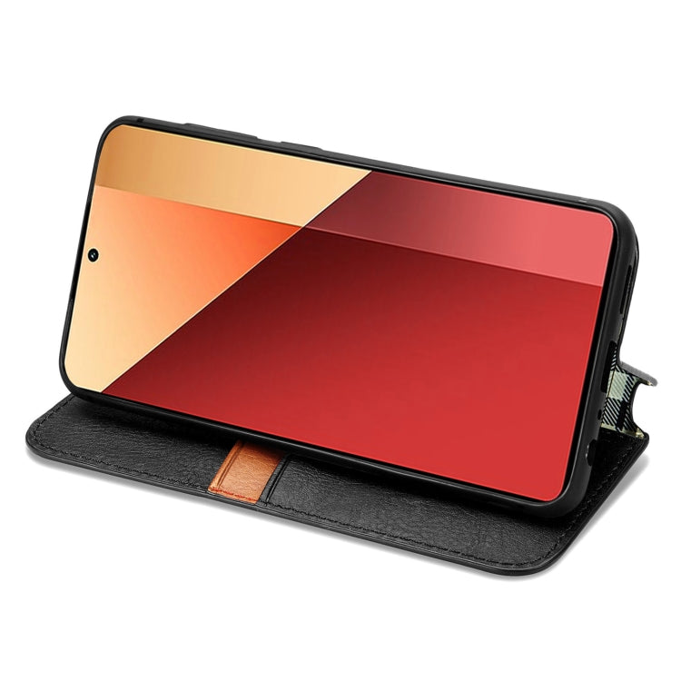 For Honor X9b Cubic Grid Pressed Magnetic Leather Phone Case(Black)