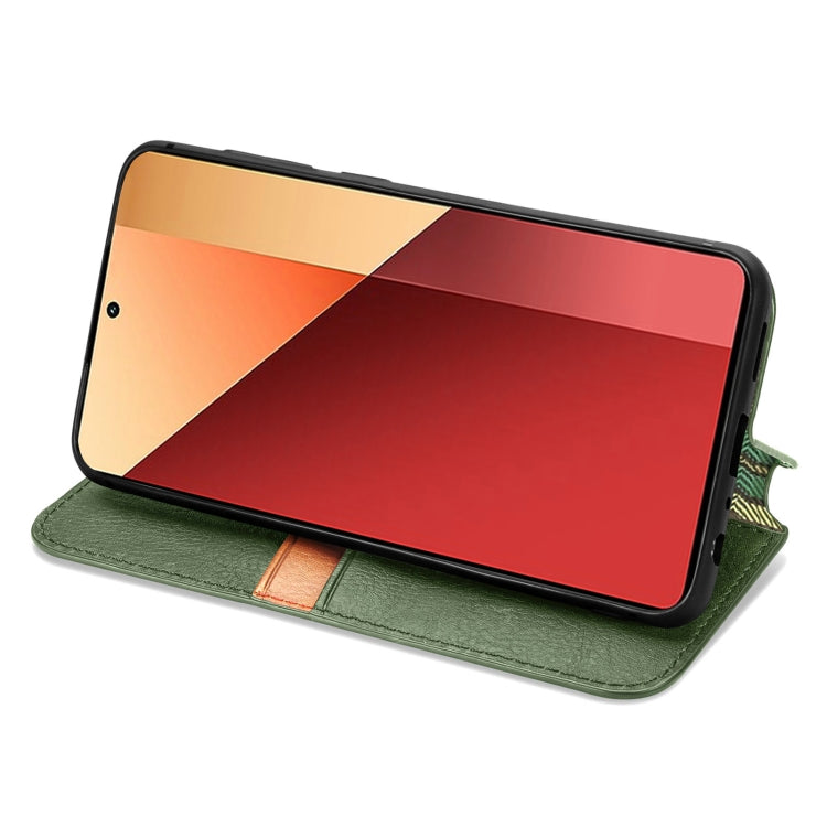 For Honor X9b Cubic Grid Pressed Magnetic Leather Phone Case(Green)