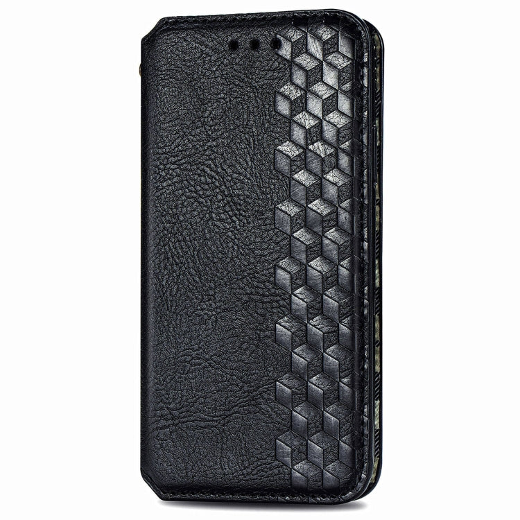 For Honor X9a Cubic Grid Pressed Magnetic Leather Phone Case(Black)