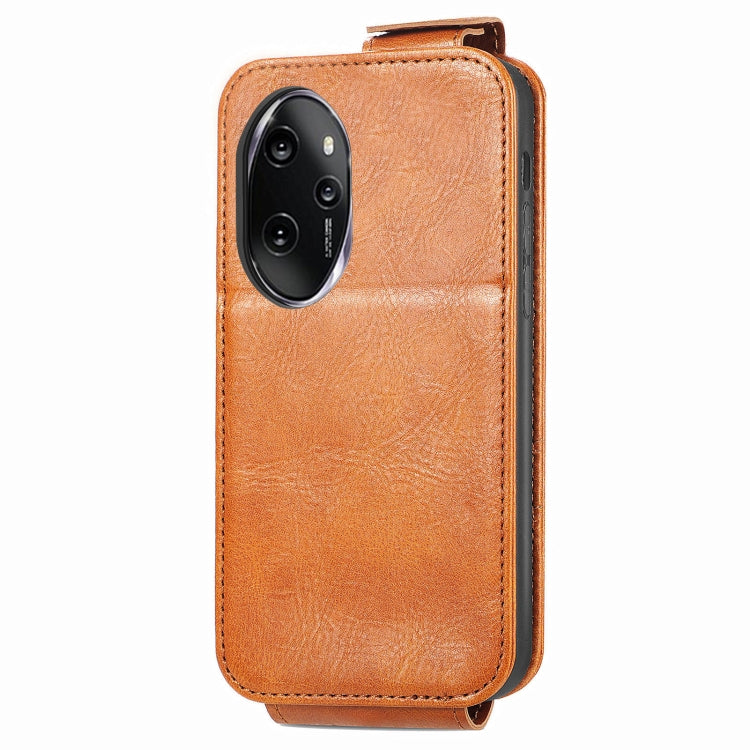 For Honor 100 Pro Zipper Wallet Vertical Flip Leather Phone Case(Brown)