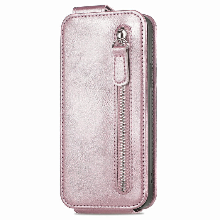 For Honor Magic6 Zipper Wallet Vertical Flip Leather Phone Case(Pink)