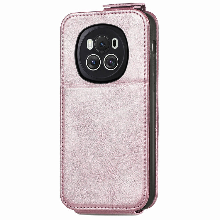For Honor Magic6 Zipper Wallet Vertical Flip Leather Phone Case(Pink)