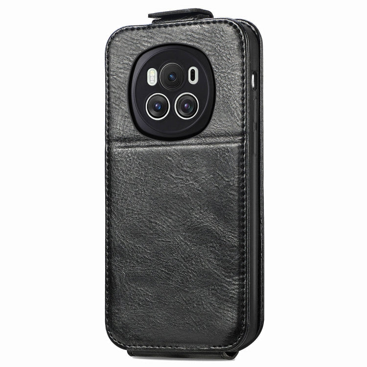 For Honor Magic6 Zipper Wallet Vertical Flip Leather Phone Case(Black)