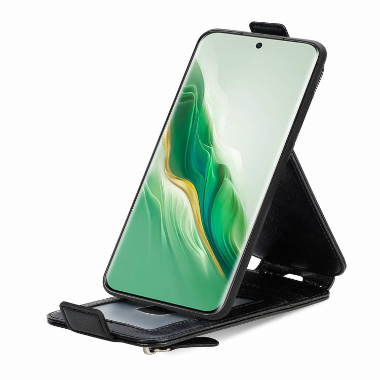 For Honor Magic6 Zipper Wallet Vertical Flip Leather Phone Case(Black)