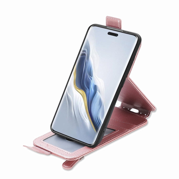 For Honor Magic6 Pro Zipper Wallet Vertical Flip Leather Phone Case(Pink)