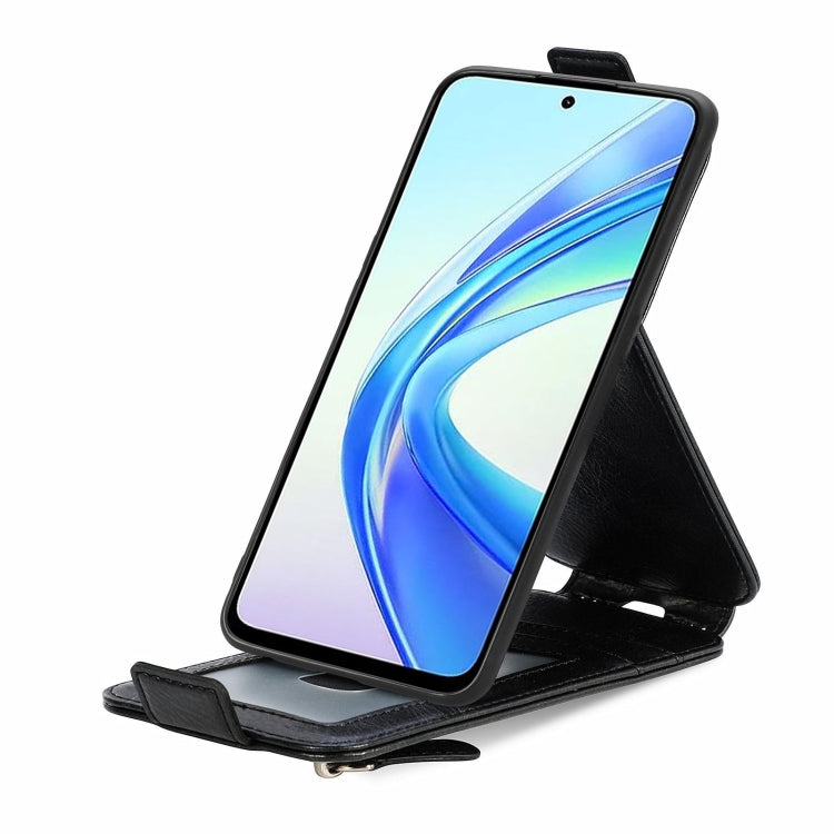 For Honor X7b Zipper Wallet Vertical Flip Leather Phone Case(Black)