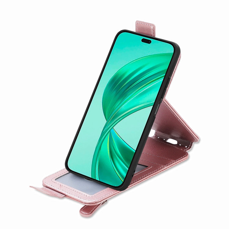 For Honor X8b Zipper Wallet Vertical Flip Leather Phone Case(Pink)