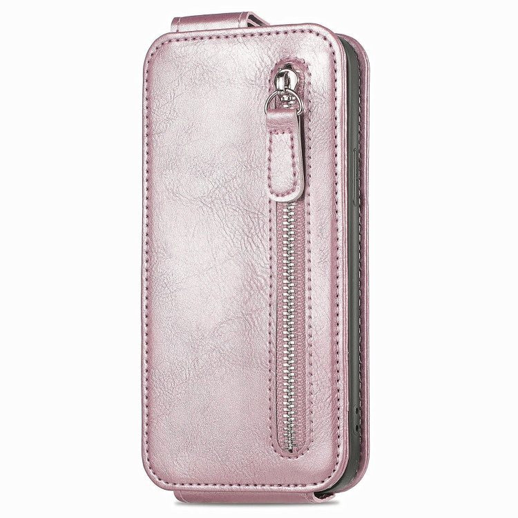 For Honor X40 5G Zipper Wallet Vertical Flip Leather Phone Case(Pink)