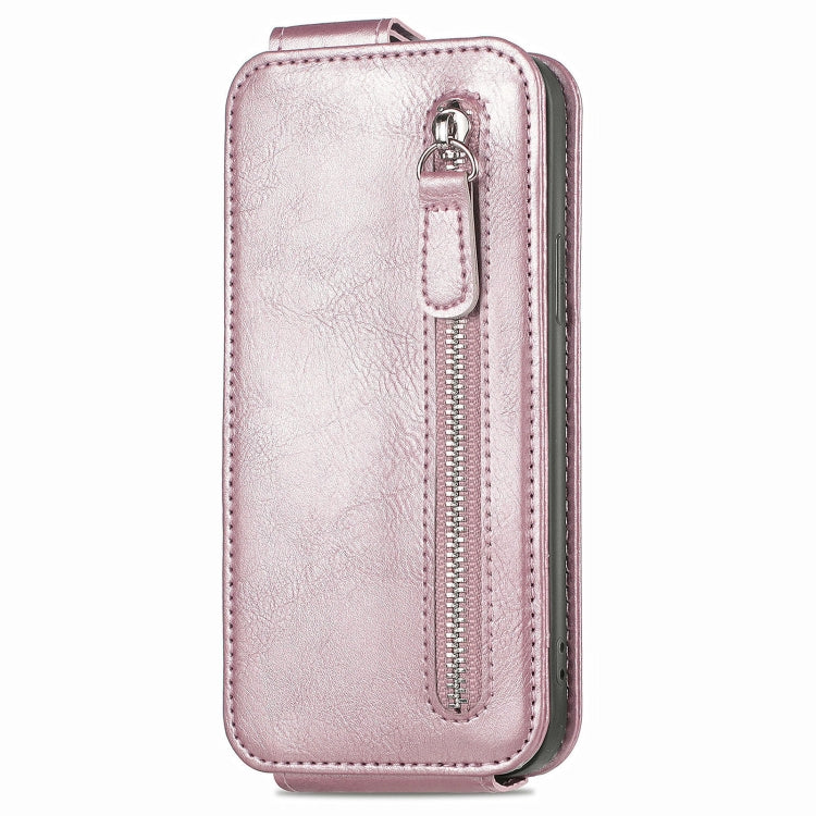 For Honor X9b Zipper Wallet Vertical Flip Leather Phone Case(Pink)