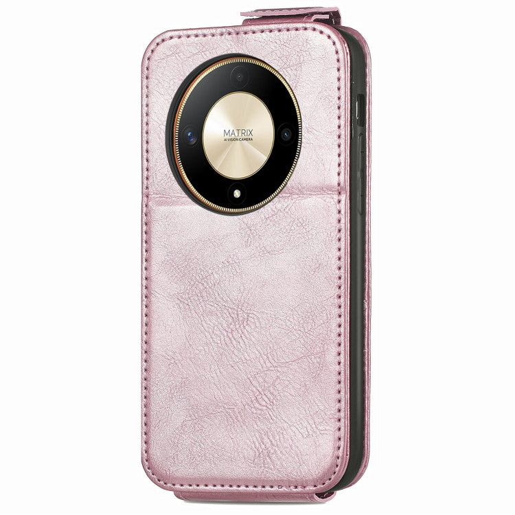 For Honor X9b Zipper Wallet Vertical Flip Leather Phone Case(Pink)
