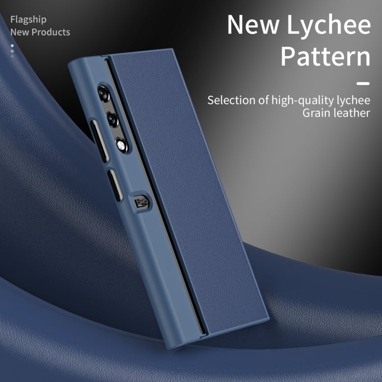 For Honor V Purse Litchi Leather All-inclusive Shockproof Phone Case(Blue)