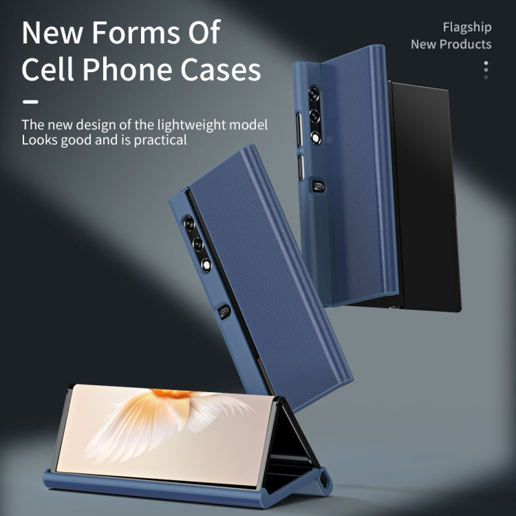 For Honor V Purse Litchi Leather All-inclusive Shockproof Phone Case(Blue)