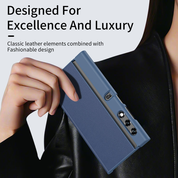 For Honor V Purse Litchi Leather All-inclusive Shockproof Phone Case(Blue)