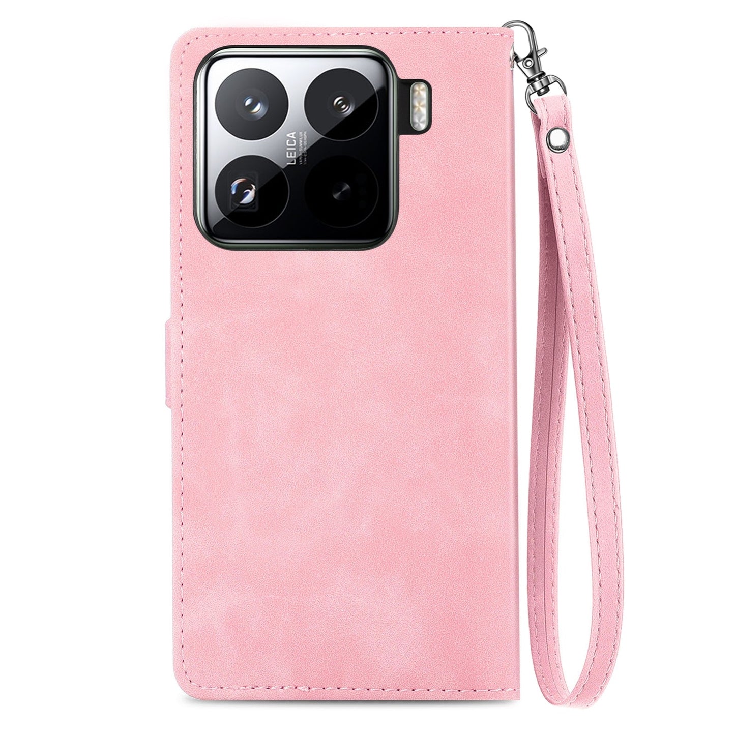 For Xiaomi 15 Pro Embossed Flower Zipper Leather Phone Case(Pink)