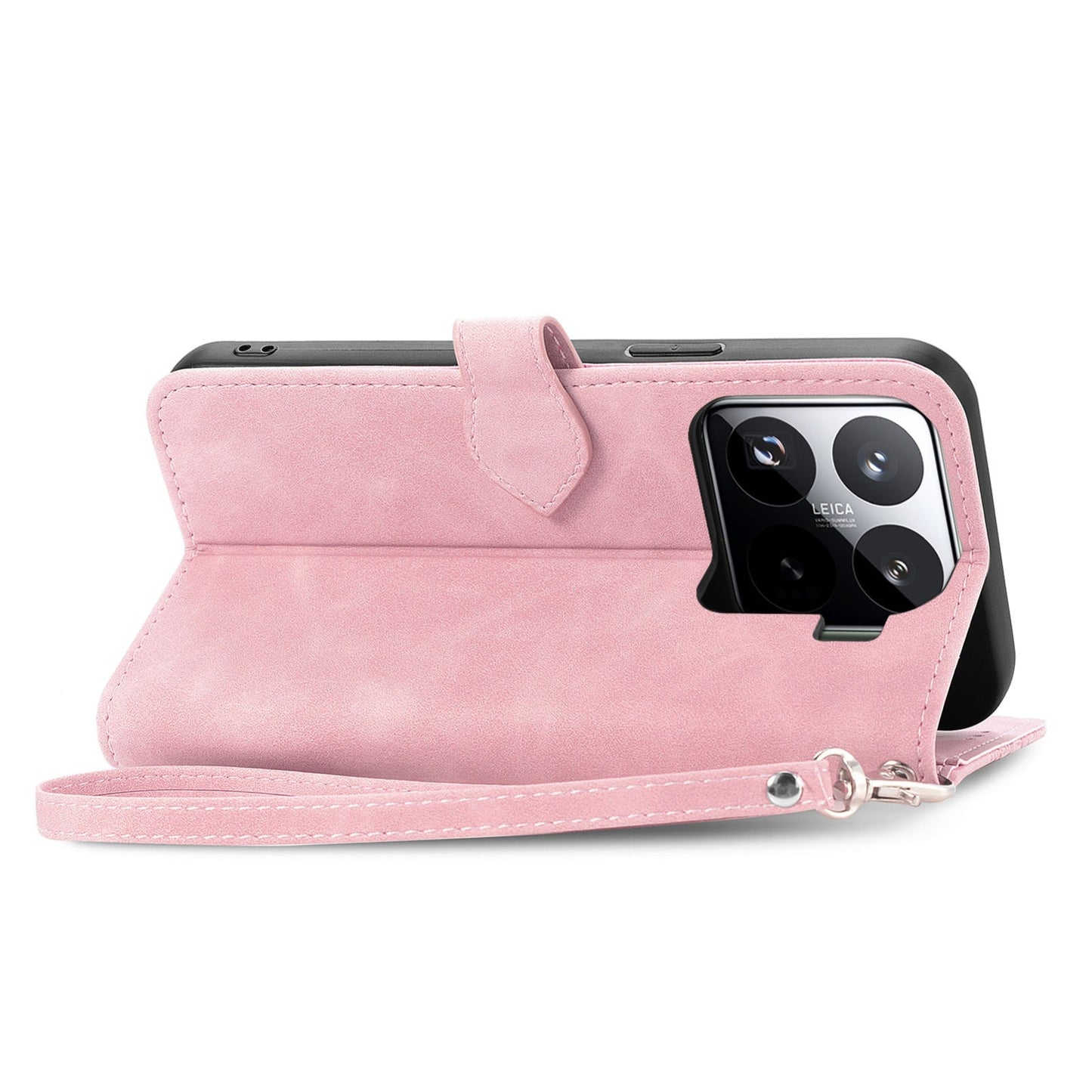 For Xiaomi 15 Pro Embossed Flower Zipper Leather Phone Case(Pink)