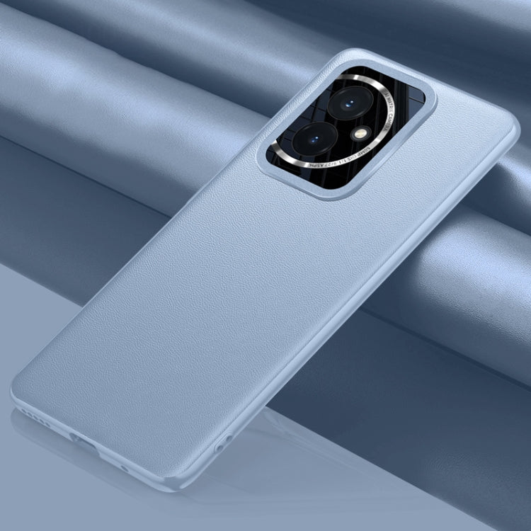 For Honor 100 Plain-leather All-inclusive Shockproof Phone Case(Blue)