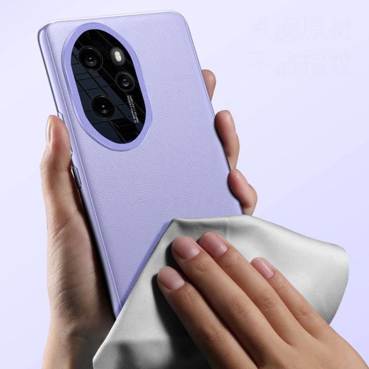 For Honor 100 Plain-leather All-inclusive Shockproof Phone Case(Purple)