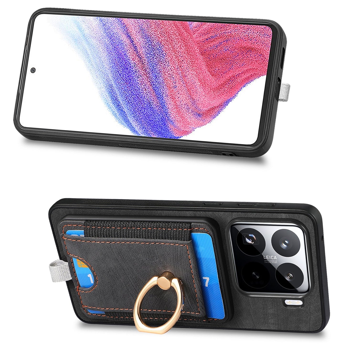 For Xiaomi 15 Pro Retro Splitable Magnetic Card Bag Leather Phone Case(Black)