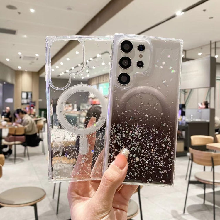 For Samsung Galaxy S24 5G MagSafe Glitter Hybrid Clear TPU Phone Case(White)