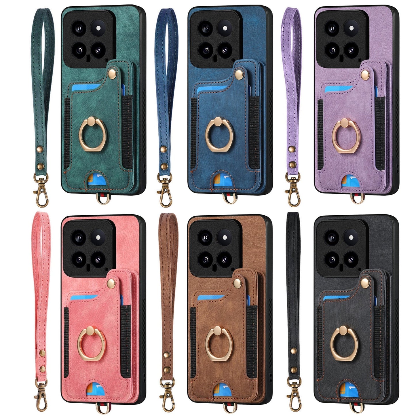 For Xiaomi 15 Pro Retro Skin-feel Ring Multi-card RFID Wallet Phone Case(Pink)