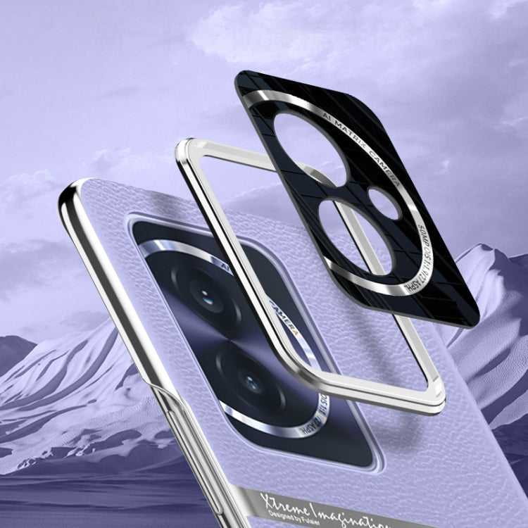 For Honor 100 Electroplating Plain-leather All-inclusive Shockproof Phone Case(Green)