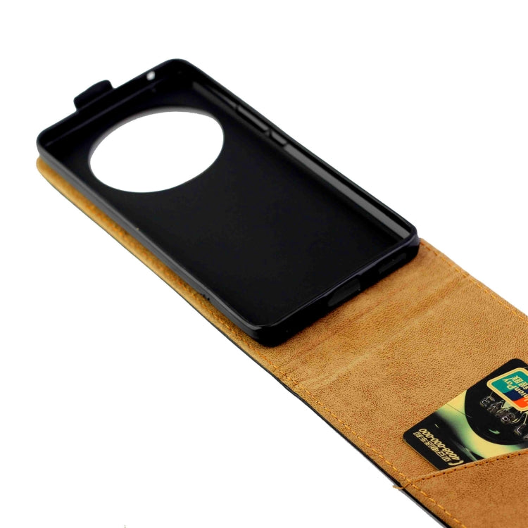 For Honor X50 Vertical Flip Leather Phone Case with Card Slot(Black)