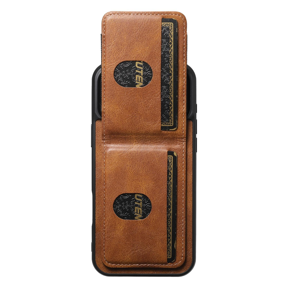 Compatible with iPhone 18 Pro Max Suteni H03 Oil Wax Leather Wallet Stand Back Phone Case - Brown