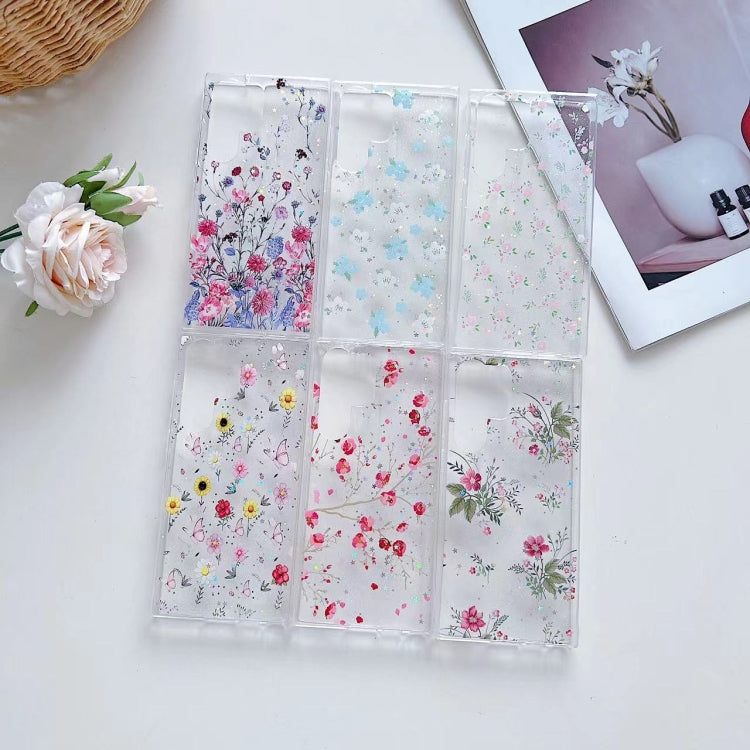 For Samsung Galaxy S24 5G Spring Garden Epoxy TPU Phone Case(F06 Blue and White Flowers)