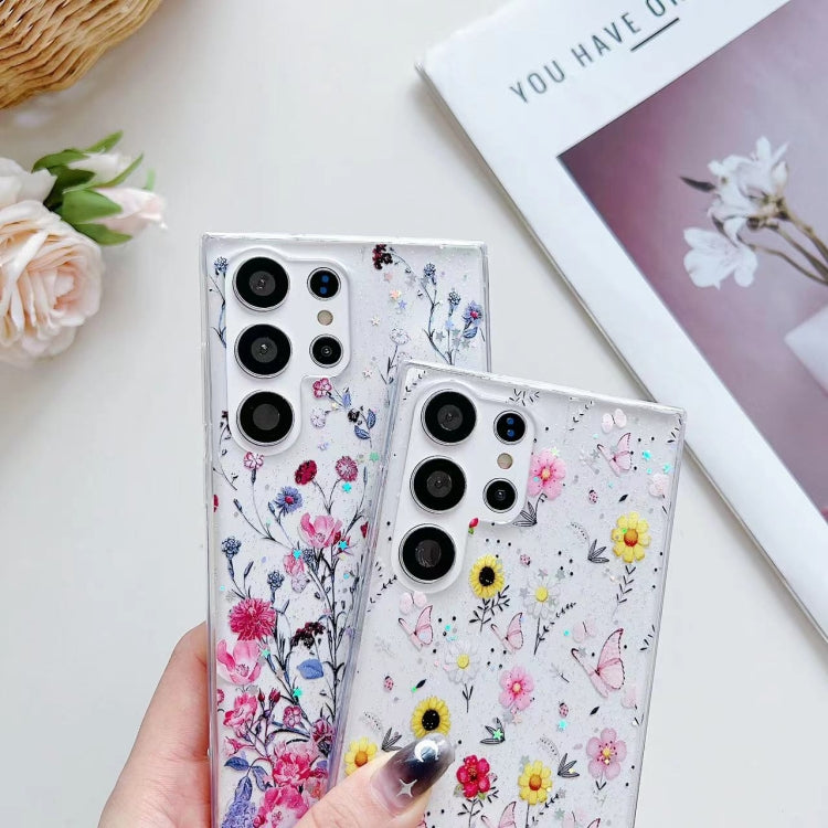 For Samsung Galaxy S24 5G Spring Garden Epoxy TPU Phone Case(F05 Pink and White Flowers)