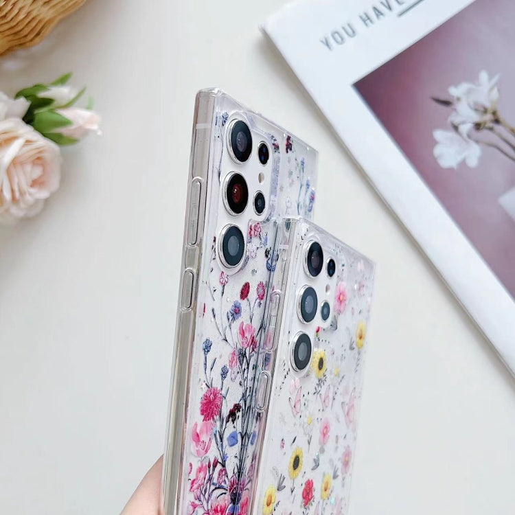 For Samsung Galaxy S24 5G Spring Garden Epoxy TPU Phone Case(F05 Pink and White Flowers)