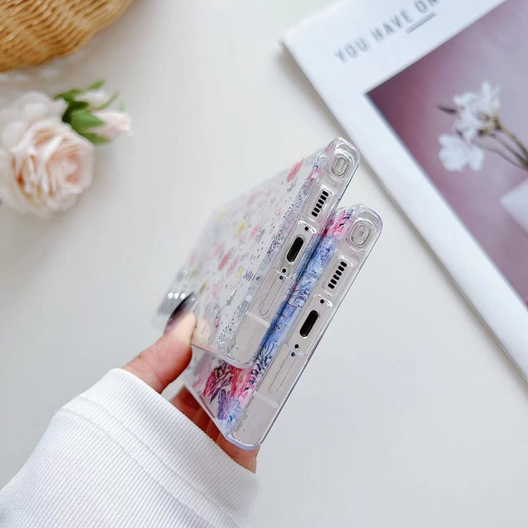 For Samsung Galaxy S24 5G Spring Garden Epoxy TPU Phone Case(F05 Pink and White Flowers)