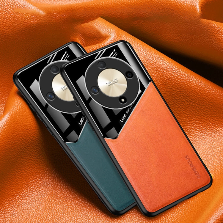 For Honor X9b All-inclusive Leather Organic Glass Phone Case(Green)