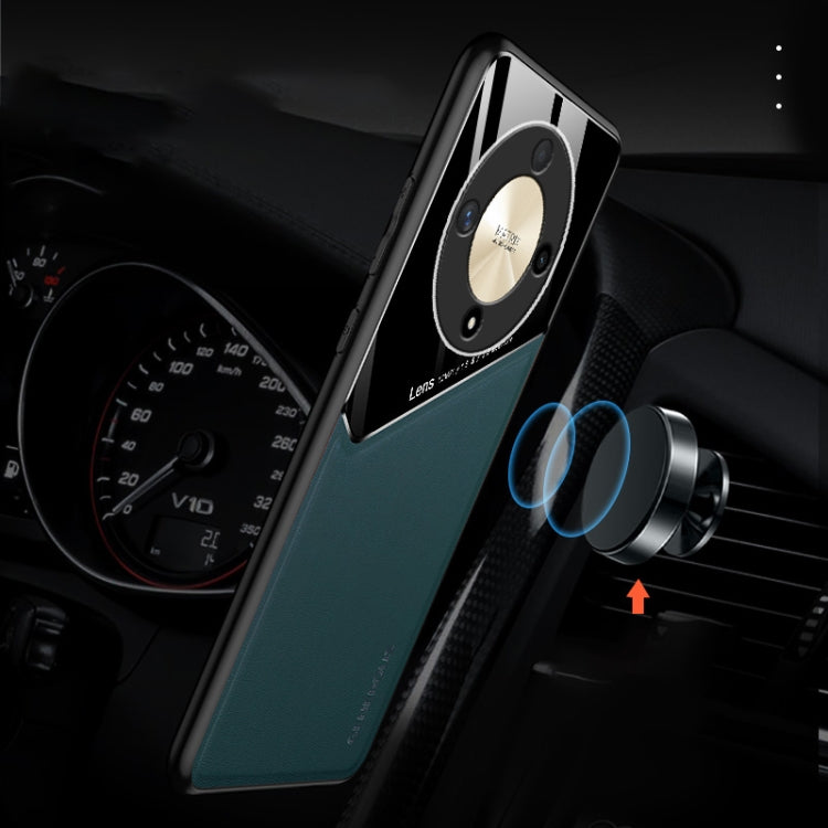 For Honor X9b All-inclusive Leather Organic Glass Phone Case(Blue)