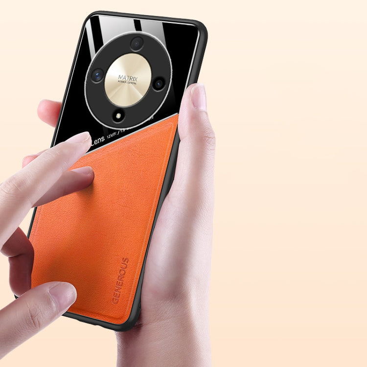 For Honor X9b All-inclusive Leather Organic Glass Phone Case(Red)