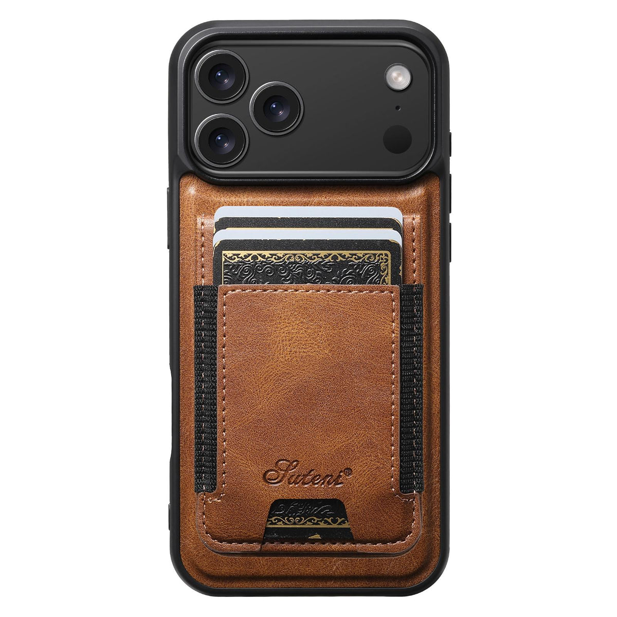 Compatible with iPhone 18 Pro Max Suteni H17 Oil Eax Leather MagSafe Detachable Wallet Phone Case - Brown