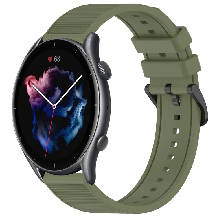 22mm Textured Silicone Solid Color Watch Band, For Amazfit 3