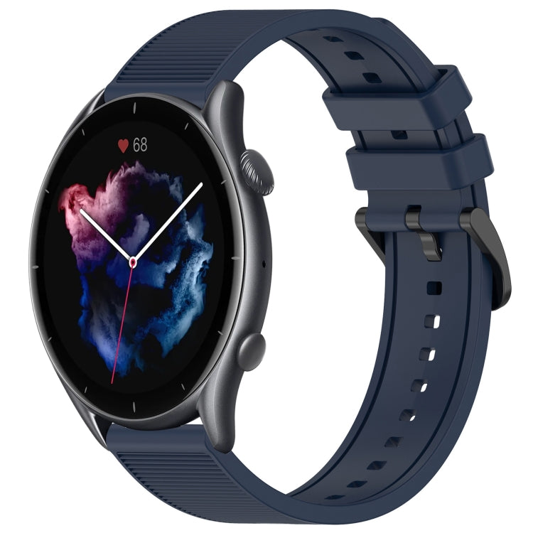 22mm Textured Silicone Solid Color Watch Band, For Amazfit 3