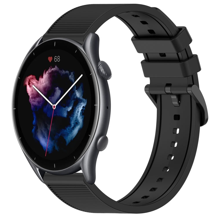 22mm Textured Silicone Solid Color Watch Band, For Amazfit 3
