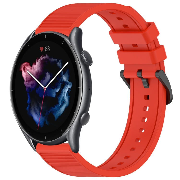 22mm Textured Silicone Solid Color Watch Band, For Amazfit 3